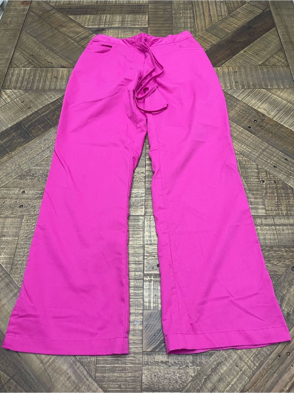 Grey's Anatomy by Barco Wide Leg Drawstring Scrub Pants - Hot Pink, Size XSP